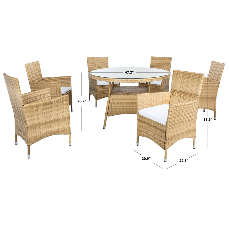 Red Barrel Studio Alixs Round 6 Person 47.2 Long Dining Set with Cushions Reviews Wayfair